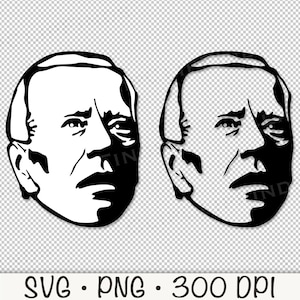 Joe Biden SVG, Biden PNG, Funny Biden, Confused Biden Face, Biden Head, Sublimation, President, Digital Download
