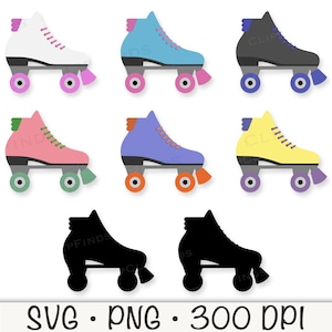 Roller Skates SVG, Retro 80&#39;s Roller Skates Clip Art, Roller Skates PNG, Groovy, Disco, Instant Digital Download