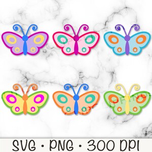 Schmetterling SVG, Schmetterling Clipart, Schmetterling PNG, niedlicher Schmetterling, Kinderschmetterling, bunte Schmetterlinge, Schmetterling Bundle-Pack, Grafikdekor