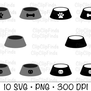 Dog Bowl, Dog Bowl Silhouet, Dog Bowl Clipart, SVG, PNG, Instant Digitale Download