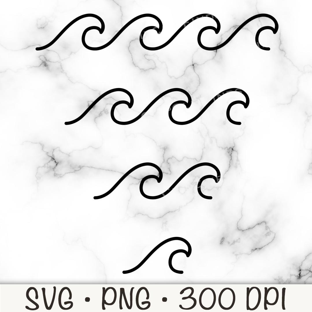 Waves SVG, Beach Waves SVG, Ocean Waves Clipart, Simple Minimalist ...