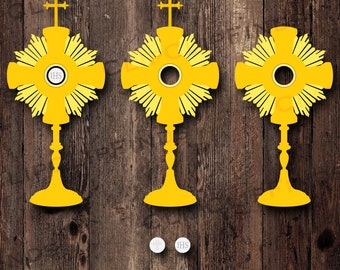 Lot d'ostensoirs, eucharistie, corps du Christ, SVG, PNG, clipart, catholique, église, téléchargement numérique instantané