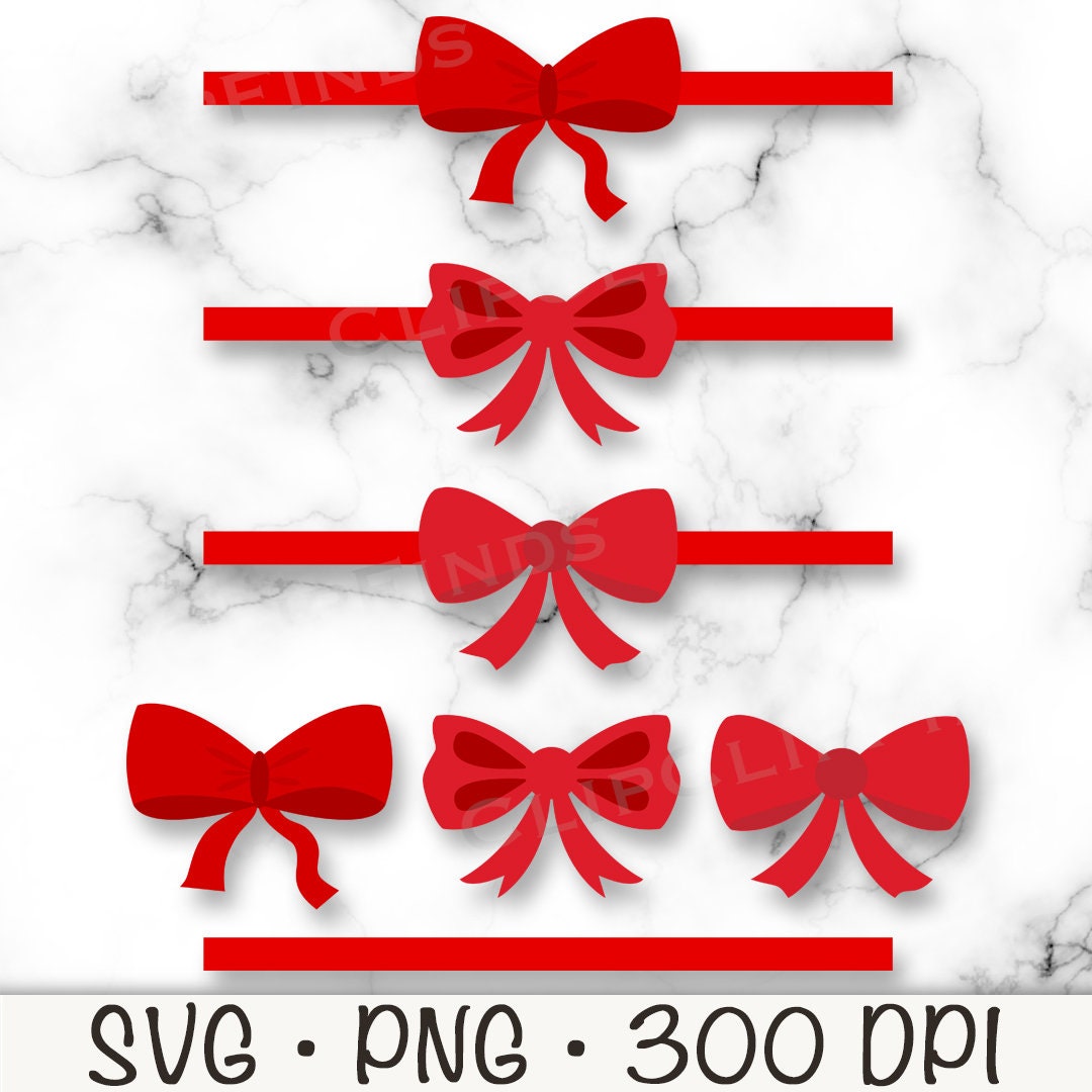 Bow Ribbon Svg, Gift Ribbon Svg, Red Bow Ribbon Svg, Gift