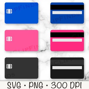 Carta di credito SVG, Carta di credito PNG, Carta di credito Clipart, Blu, Rosa e Nero Vuoto, Vettore, Denaro, Sfondo trasparente, Download digitale