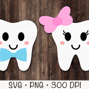 Sac fée des dents garçon et fille Bundle Vector SVG coupe et PNG fond transparent Sublimation Clip Art Téléchargement instantané