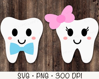 Tooth Fairy Bag Boy and Girl Bundle SVG Vector Cut File and PNG Transparent Background Sublimation Clip Art Instant Download