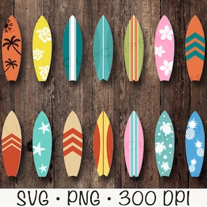 Surfboard Clipart, Surfboard PNG, Surfboard SVG, Beach, Wave, Hawaii, Surf, Beach Life, Summer, Digital Download image 2
