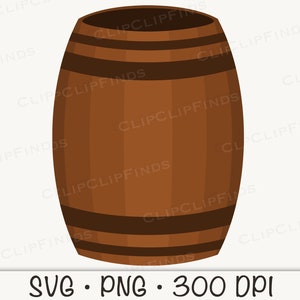 Clipart houten vat: SVG, png (digitale download)