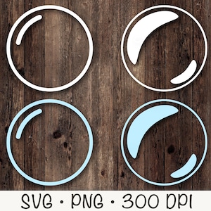 Contorno de burbuja SVG, Clip art de burbujas, Burbujas PNG, Descarga digital instantánea