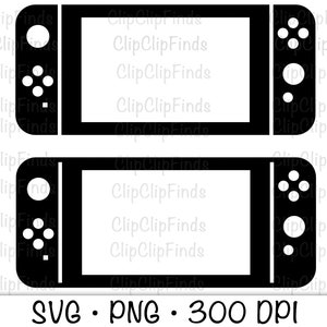 Gaming-schakelaar, gaming-afstandsbediening, gamecontroller, vector gesneden SVG-bestand en transparante PNG-achtergrond, illustraties, Instant Download