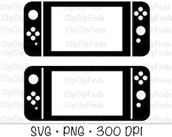 Gaming Switch, Gaming Fernbedienung, Game Controller, SVG Vektor geschnittene Datei und PNG transparenter Hintergrund, Clip Art, Sofort Download