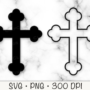 Croix SVG, croix contour PNG, croix de Saint-Nicolas, fichier de coupe vectorielle, fond transparent, sublimation, clipart, fichier de téléchargement numérique