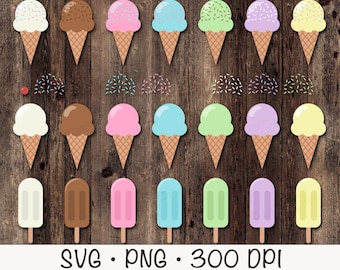 Imágenes prediseñadas de helado y paleta pastel: PNG, SVG (descarga digital)