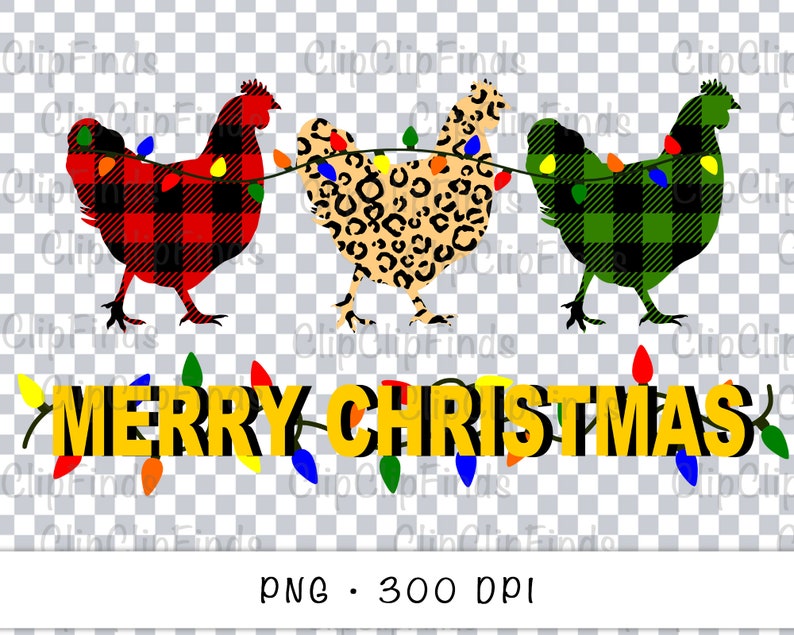 Chicken Merry Christmas SVG Vector File and PNG Transparent - Etsy