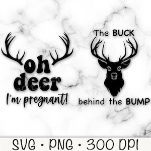 Oh Deer I'm Pregnant SVG, Anúncio de gravidez de Natal, O cervo por trás da barriga, Dele e Dela, PNG, Engraçado, Download digital instantâneo