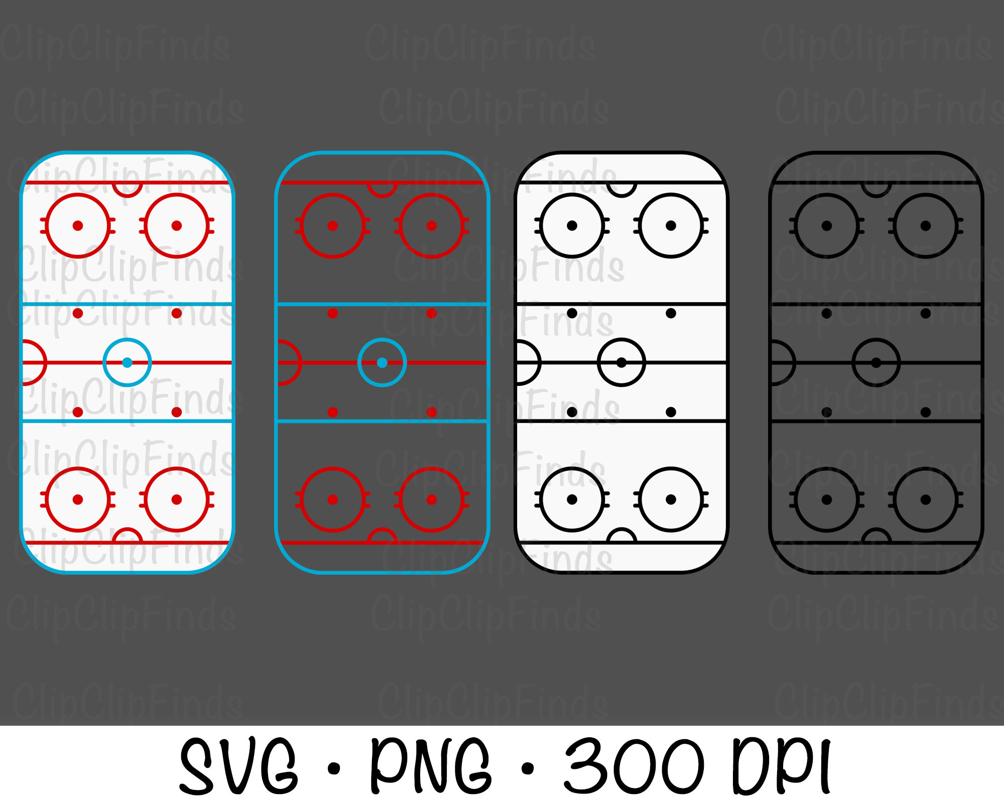 Ice Hockey Rink Hockey Clip Art SVG Vector File and PNG Etsy Canada