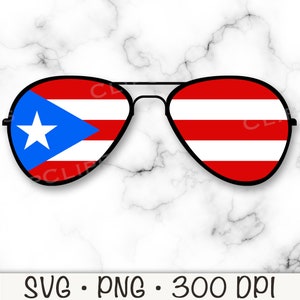 Puerto Rican Flag Aviator Sunglasses SVG, PNG, Instant Digital Download