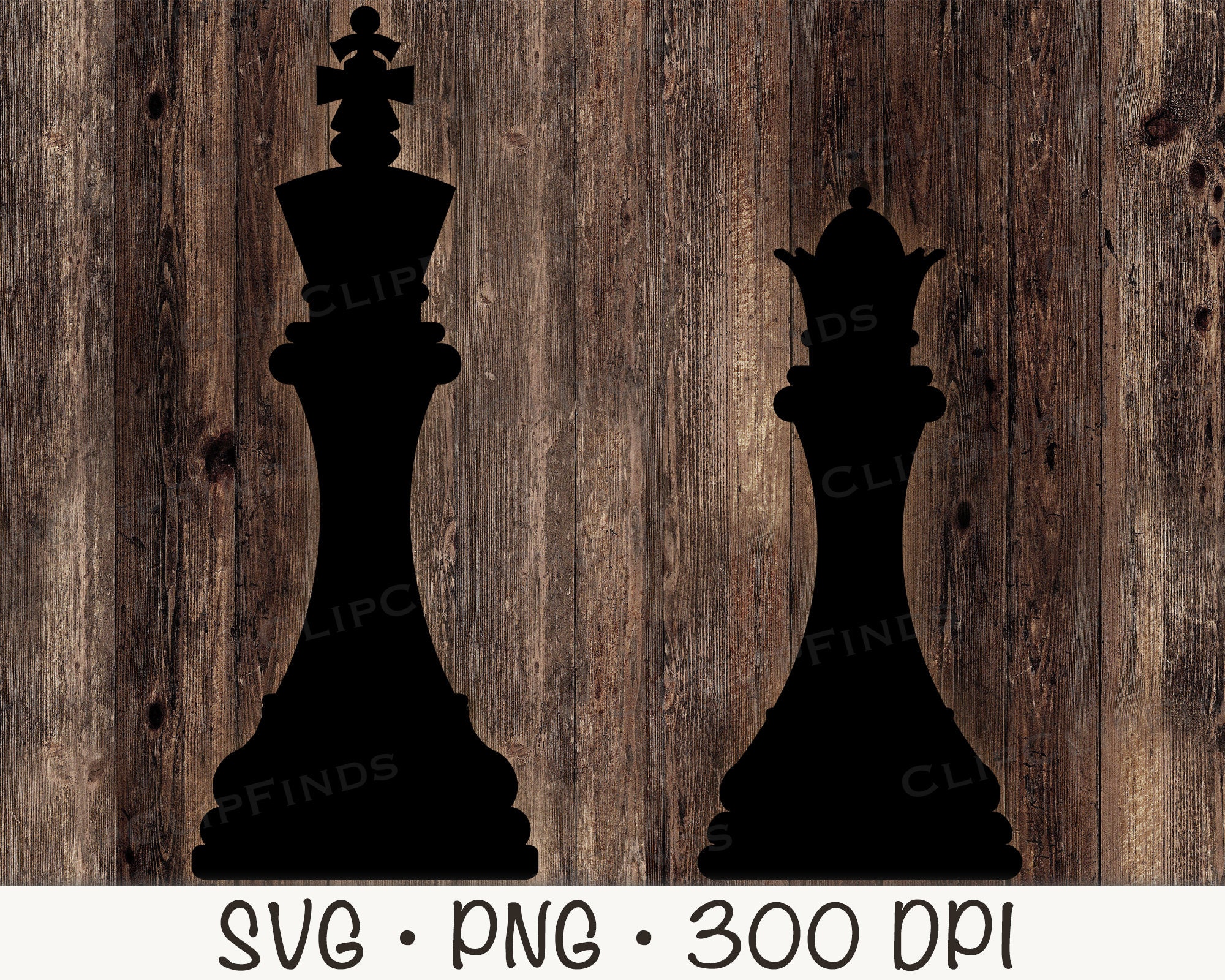 Chess King and Queen SVG Vector Cut File and PNG Transparent -  Portugal