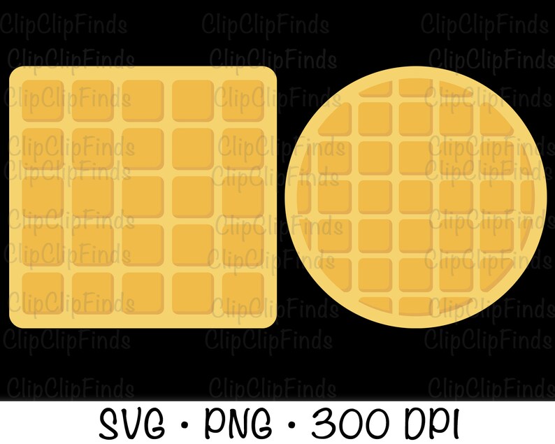 Waffles Round Waffle Square Waffle SVG PNG Clip Art Etsy