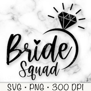 Bruidploeg SVG, vrijgezellenfeest PNG, T-shirtontwerpbestand, sublimatie, diamanten ring, hart, bruidsmeisje, bruiloft, bruidsdouche, digitaal bestand