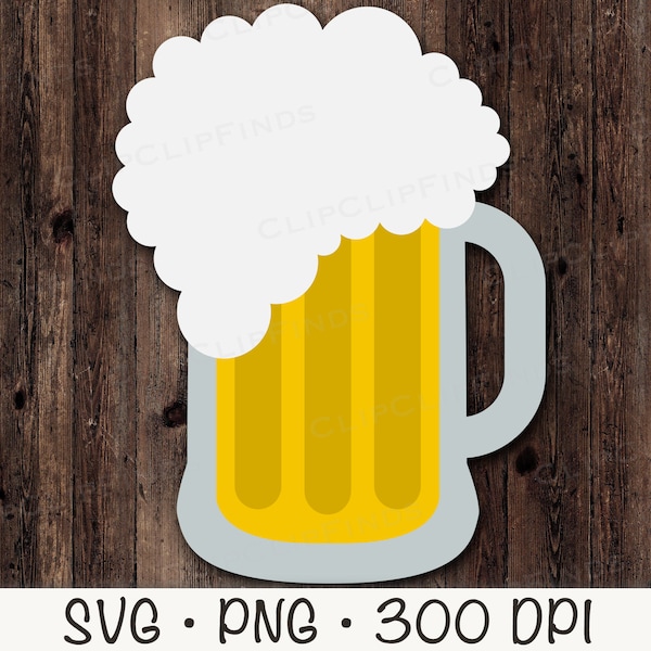 Beer Mug SVG, Beer Vector Cut File, and PNG Transparent Background, Beer Clip Art, Beer SVG, Instant Digital Download