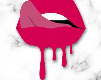 Lip Drip with Tongue Out SVG, Lips Dripping PNG, Juicy Lips Clip Art,  Digital Download