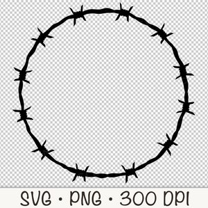 Round Circle Barbed Wire Frame SVG Vector Cut File and PNG - Etsy Canada