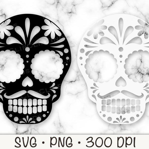 Sugar Skull SVG, Sugar Skull PNG, Day of the Dead, Dia de los Muertos, Instant Digital Download