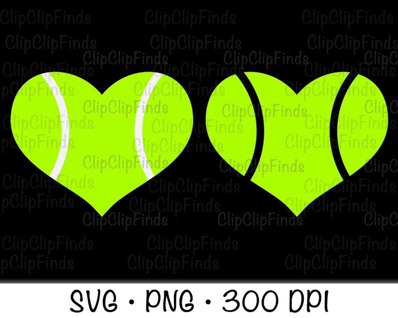 Tennis Ball Heart Tennis Ball SVG Vector Cut File PNG Etsy