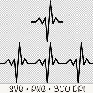 Heart Beat SVG Vector File and PNG Transparent Background Clip Art ...