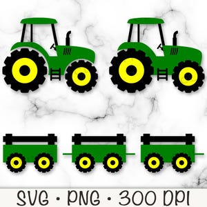Camion trattore SVG, pacchetto di camion trattore verde, camion con carro clipart, PNG, camion agricolo, fienile, sublimazione, download digitale istantaneo
