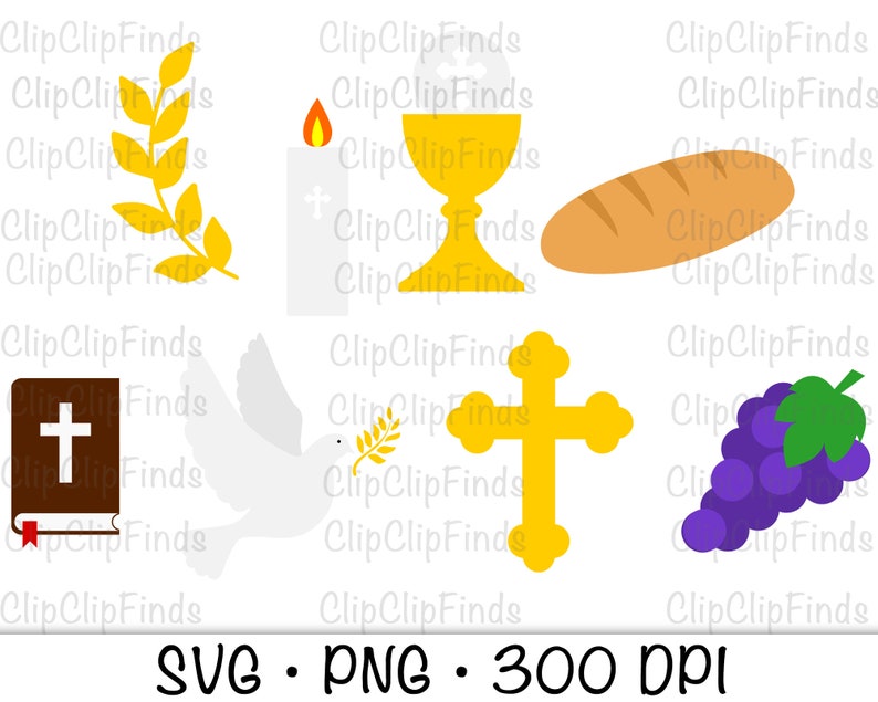 First Communion Bundle SVG PNG Instant Digital Download - Etsy