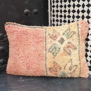 Berber Pillow, Vintage Moroccan Rug Pillow Cover, Berber Vintage Wool Cushion Covers, Boujaad Pillow, Berber Cushion