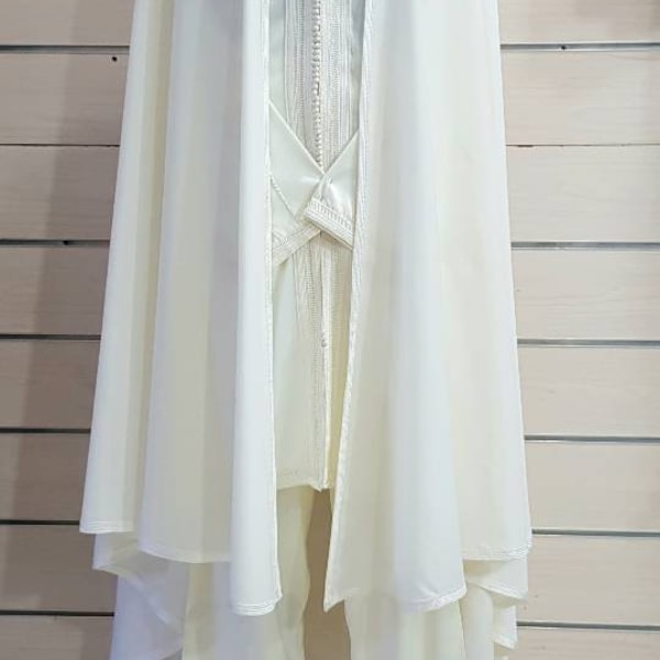 Beautiful Moroccan caftan, white cotton caftan, long dress for men, three pieces kaftan for men, moroccan kaftan for wedding