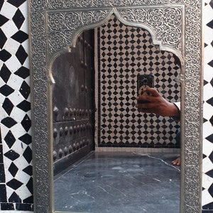 Moroccan Brass Mirrors, Handmade antique wall mirror, Engraved Brass mirror, vintage home decoration, solid engraved brass, Free shipping