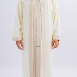 Moroccan Caftan for Men – Three Pieces Groom Outfit – Traditional Wedding Kaftan – Handmade Moroccan Thobe – Caftan Homme Mariage