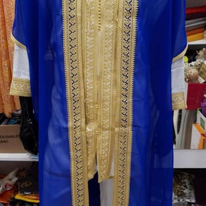 Moroccan Wedding Jabador for Men - Traditional 3-Piece Groom Outfit