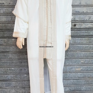 Jabador marocain de luxe pour homme - Parfait pour les mariages et les événements formels, tenue de marié 3 pièces