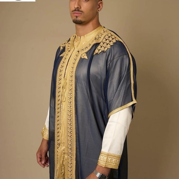 Ensemble de trois pièces Jabador lebsa marocain pour homme