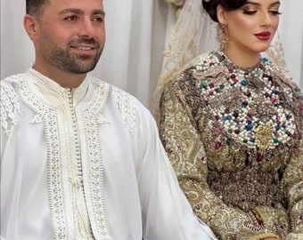 Luxury Moroccan Jabador for Men - 3-Piece Wedding Suit