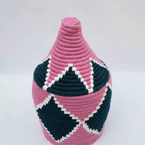 Panier berbère tissé à la main Fait à la main Maroc Rangement Panier en osier Panier de paille Artistique Abstrait Boho Electic Boho