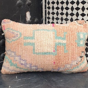 Oreiller berbère, taie d&#39;oreiller vintage tapis marocain, housses de coussin berbère vintage en laine, oreiller boujaad, coussin berbère