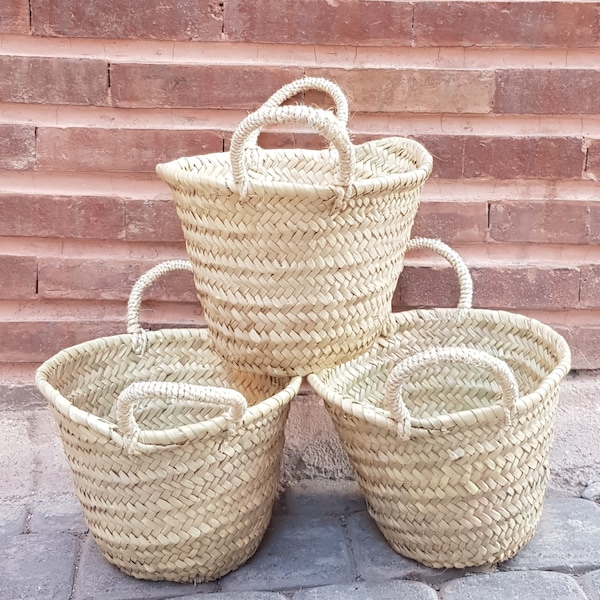 Lot 10 sacs marocains de feuilles de palmier, sac marocain panier, panier, panier français, sac de plage de paille