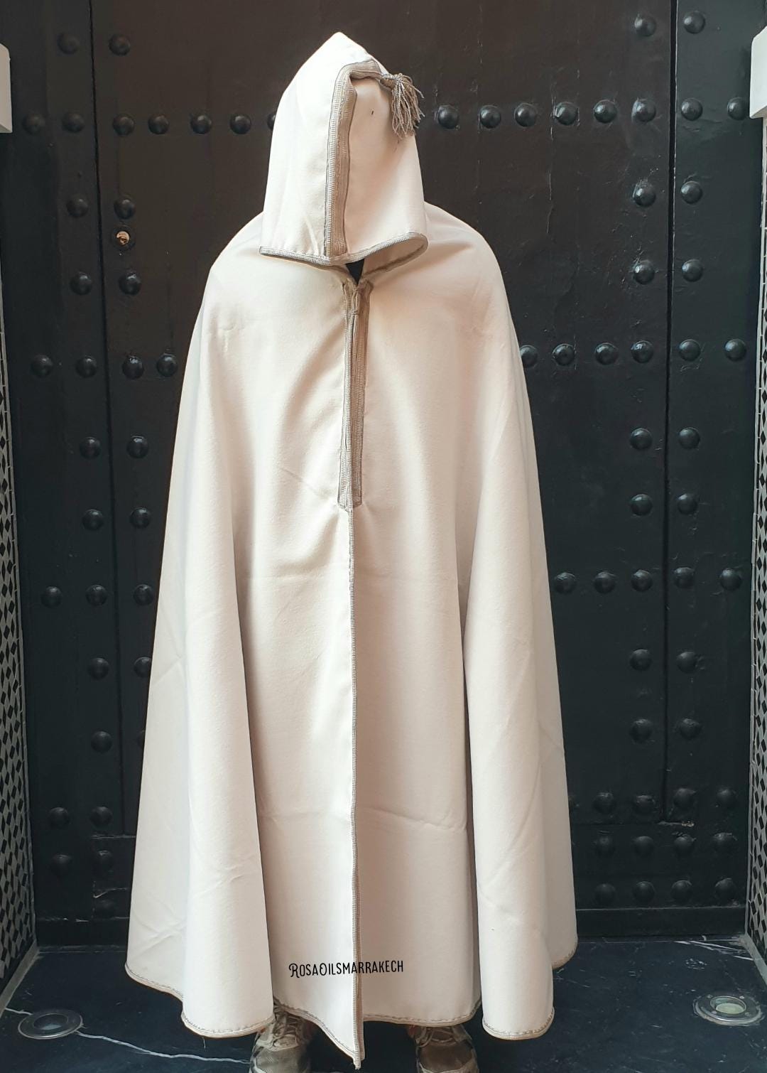 Moroccan Winter Burnous | Black Hooded Silham Cape | Handmade Warm