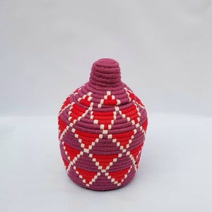 Panier berbère tissé à la main Fait à la main Maroc Rangement Panier en osier Panier de paille Artistique Abstrait Boho Electic Boho