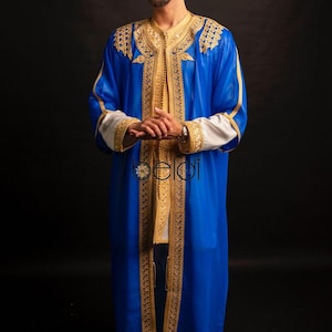 Moroccan Wedding Jabador for Men - Traditional 3-Piece Groom Outfit