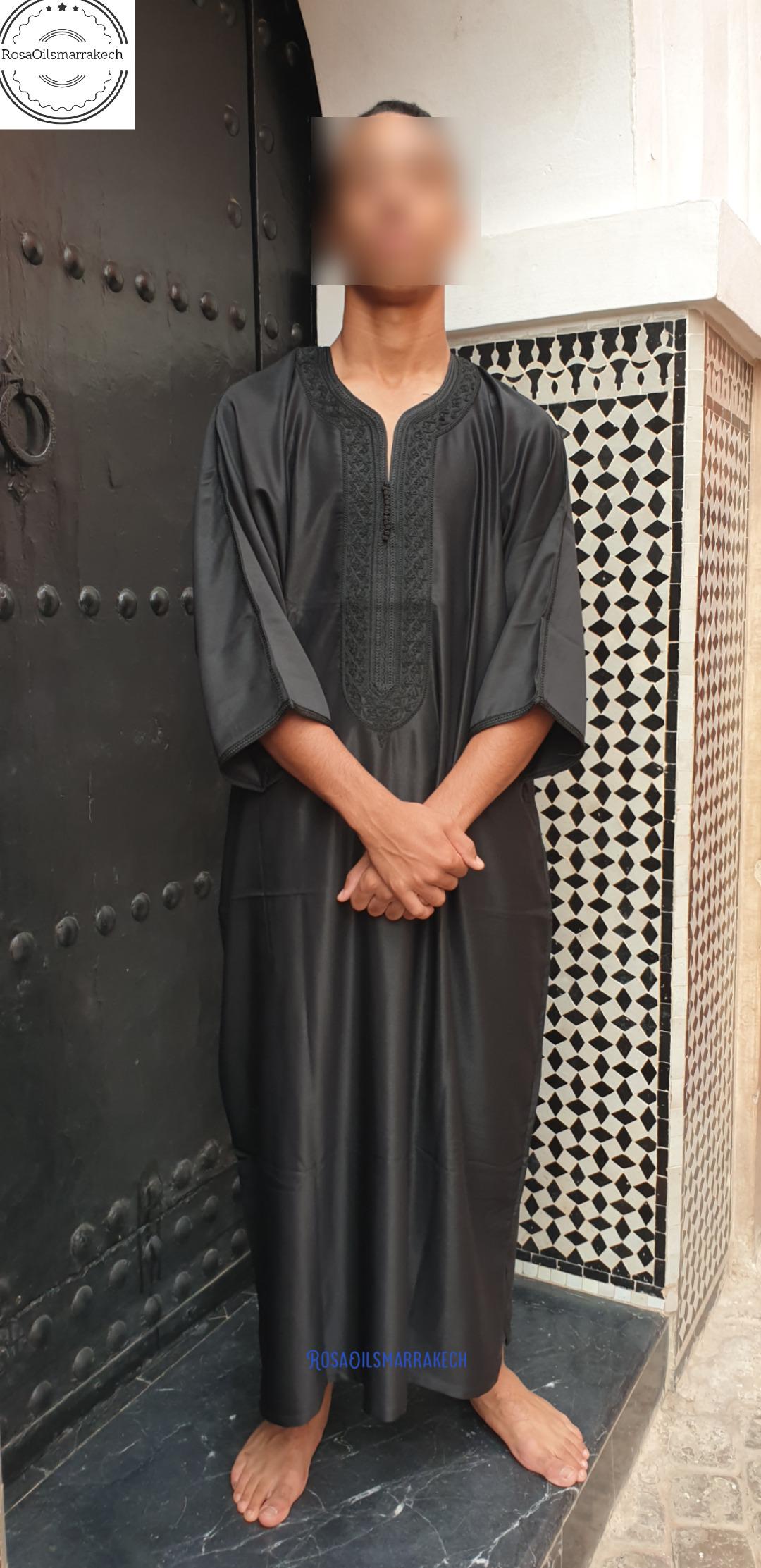 Mlifa Extra Djellaba Noir Homme Black Djellaba Canada