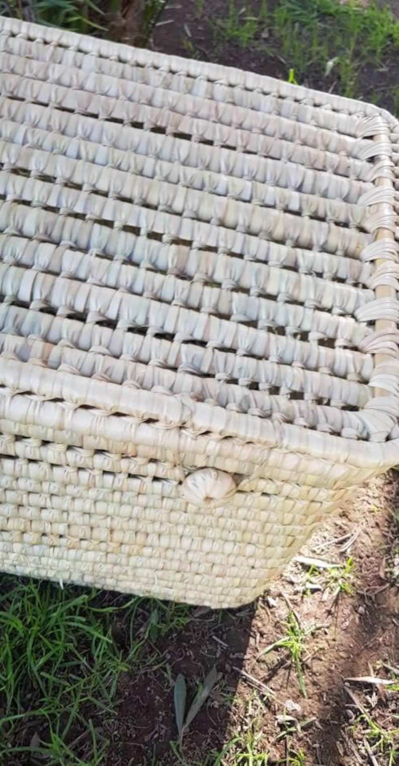 Malle de rangement en osier Coffre de rangement en feuilles de palmier XXL image 3