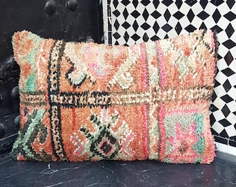 Berber Pillow, Vintage Moroccan Rug Pillow Cover, Berber Vintage Wool Cushion Covers, Boujaad Pillow, Berber Cushion