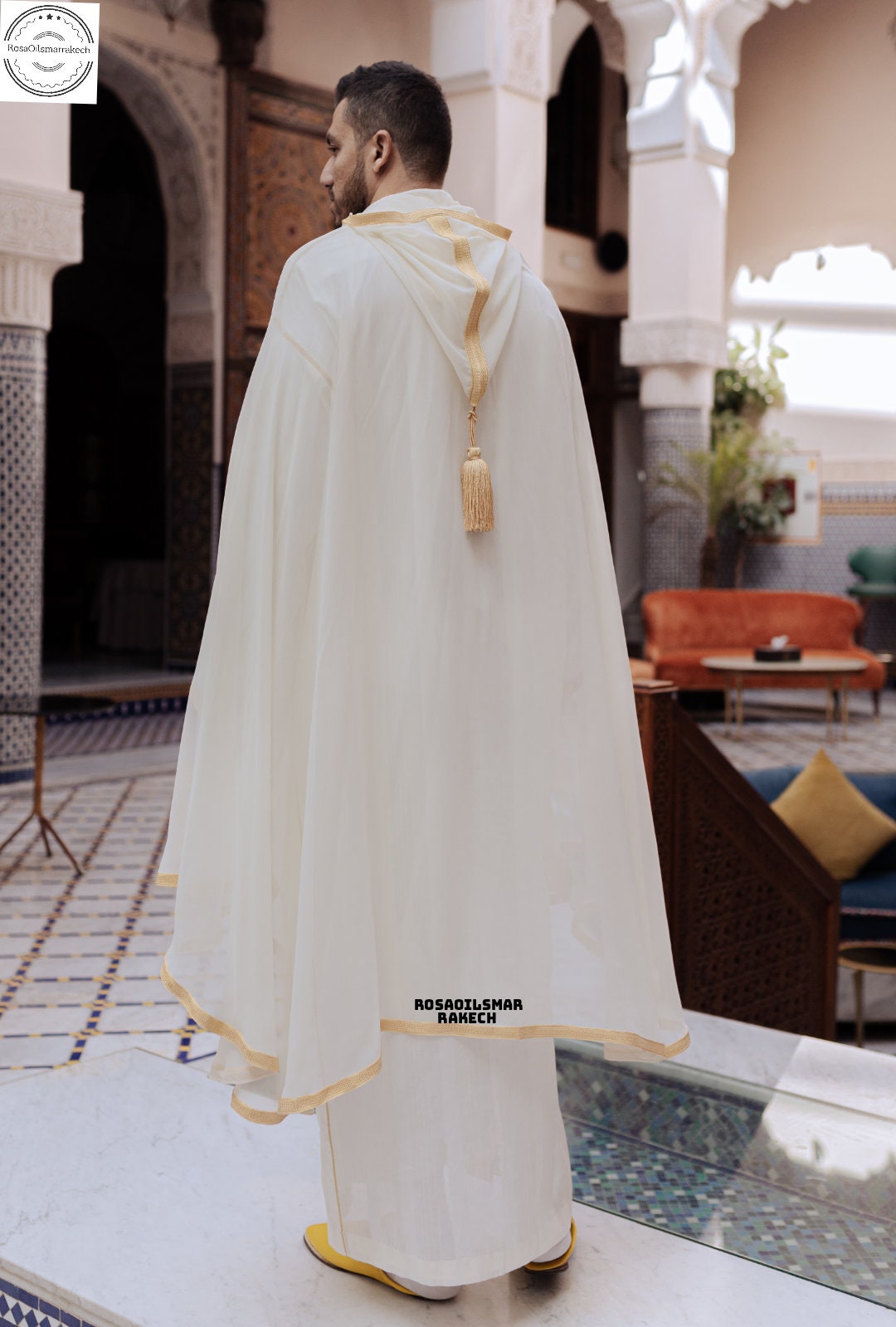 Selham Marocain En Lin Doré - Etsy